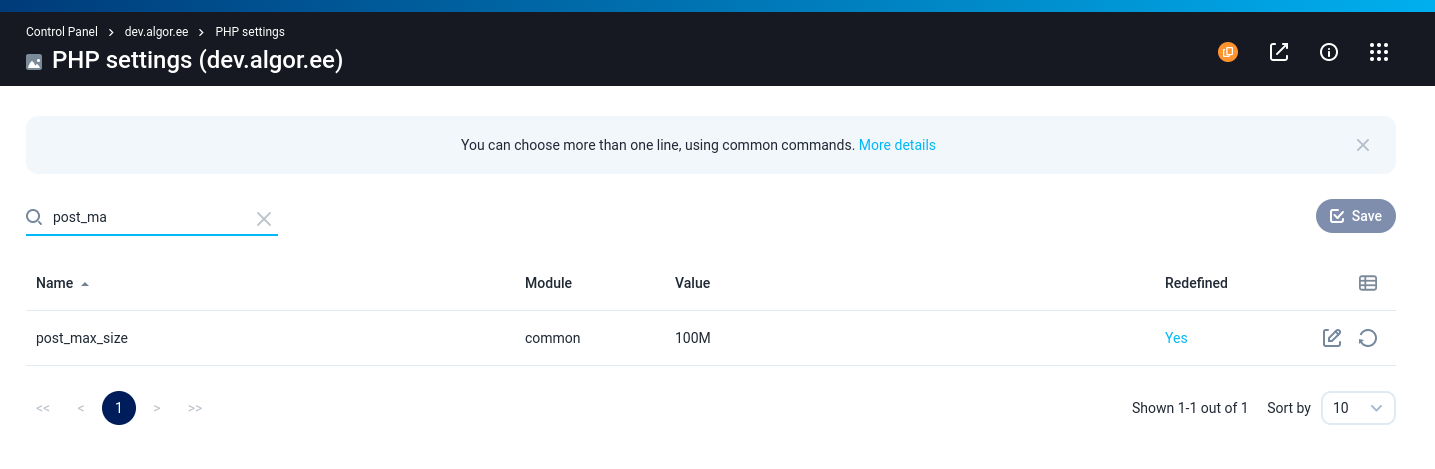 PHP max filesize 2