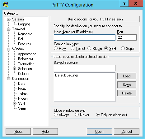 Connexion SSH via PuTTY 1