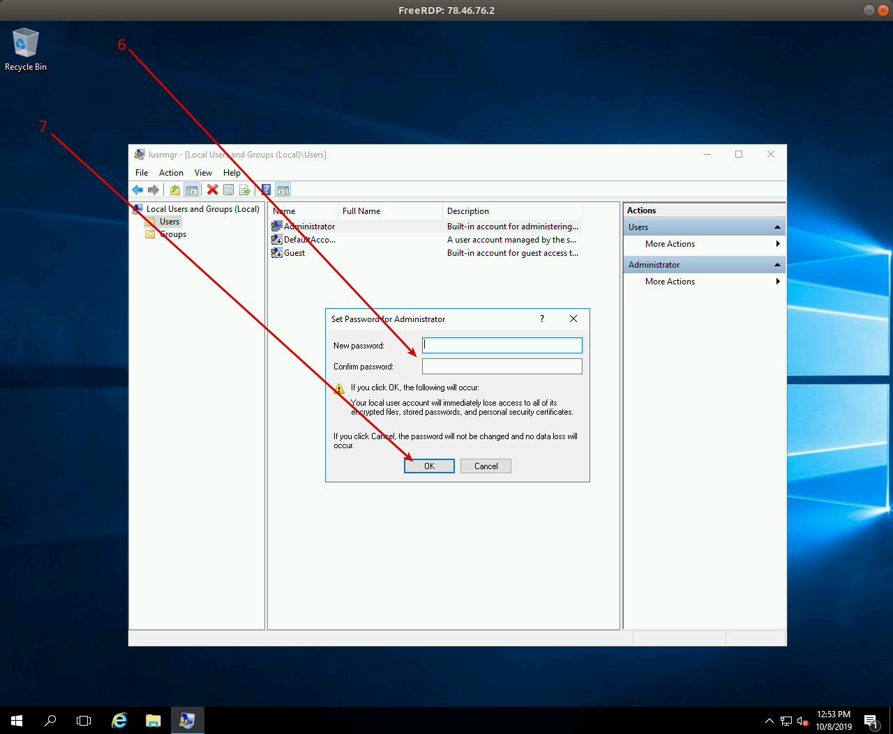 Modifica password Windows 7